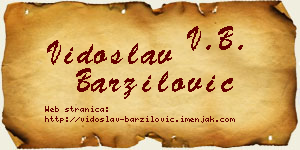 Vidoslav Barzilović vizit kartica
